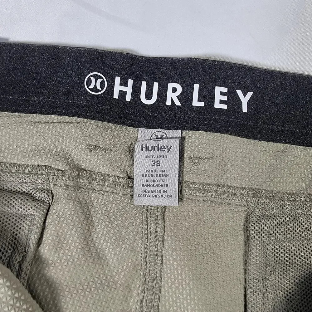 NWT Hurley Trek Hybrid Shorts Mens 38 Olive 4 Way Stretch Water Repellent Hiking